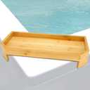 Hot Tub Tray with Anti-Slip Backing,Bamboo Luxury Square Bathtub Countertop Rack Edge Table for Drinks & Essentials,Waterproof Hot Bathtubs Shelf Organizer Indoor Outdoor Use,Bathroom Accessories