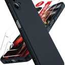 LeYi for Samsung-A06 Case: Samsung Galaxy AO6 Phone Case with 2Pcs Screen Protector, Soft Slim Anti-Scratch Microfiber Lining, Full-Body Shockproof Protective Case for Galaxy A06, Black