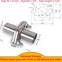 Exhaust Flange Bolts Quick Fix Repair Pipe Kit w/Gasket & Hardware, 1.75'' Inch OD 2 Bolts T304 Stainless Steel Universal Flange Replacement Kit