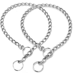 Chain Choke Collar for Dogs, Metal Slip Link Training Heavy Duty Dog Choker Collar Puppy Collars for Small Medium Large Big XL Breed Dogs, 2xSilver L (L(Neck Max 20inch)D3.5mm)