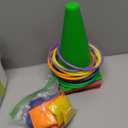 Eocolz 3 in 1 Carnival Games Set, Soft Plastic Cones Bean Bags Ring Toss Games for Kids Birthday Party Outdoor Games Supplies Combo Set