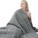 Smart Queen Weighted Blanket for Adults, Full Size 48x72,10lbs, Soft Heavy Blanket Machine Washable for Fall, Bedding &Napping with Premium Glass Beads (48x72 | 10lbs Grey)
