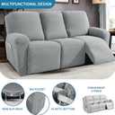 2026 Sofa Recliner Cover 5-Piece (69"-91") Super Soft Recliner Couch Covers with Big Pocket & Anti Slip Ties Stay in Place, Stretch Lazy Boy Reclining Couch Sofa Slipcover Durable Washable, Light Grey