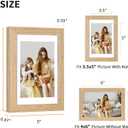 4x6 Picture Frame Set of 4, Displays 3.5x5 with Mat or 4x6 Without Mat, Photo Frames for Wall Hanging or Tabletop, Includes HD Plexiglass, Light Wood Grain