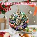 2 x Christmas Ornament, Christmas Decoration, Ceramic-Style Rabbit Ornament, Heirloom Keepsakes, Holiday Ornaments, Holiday Presents, Unique Xmas Gifts, Gift Exchange Ornaments, Gift Idea