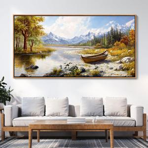Mofutinpo Mountain Landscape Wall Art - Nature Forest Canvas Art for Living Room, Bedroom & Dining Room - Framed Paintings for Wall Decor - Large Scenic Artwork for Home 29x58IN (58L" x 29W", yellow)