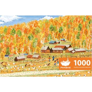 MOMIBOOK Puzzles for Adults 1000 Piece Jigsaw Puzzles of Autumn in The Mountains and Wilderness, Fall Painting Image Challenging Hard Impossible Puzzle, Funny Toys & Games Christmas Birthday Gifts (Horizontal 1000 Pcs)