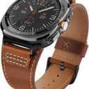 Wristitani Leather Band Compatible with Samsung Galaxy Watch Ultra Bands 8 7 6 5 4 for Men, Top Genuine Leather Replacement Vintage Strap for 47mm 46mm 45mm 44mm 43mm 42mm 40mm