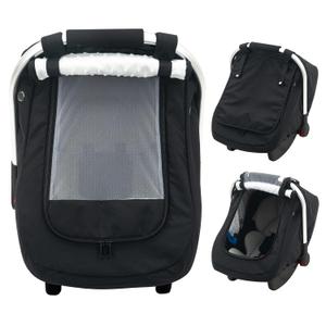 Waterproof Baby Car Seat Cover, Warm Carseat Cover for Cold Weather, Infant Car Seat Canopy with 2 Breathable Vents, 3D Mink Dot Baby Carrier Cover for Boys & Girls (Black)