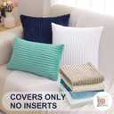 Simmore Decorative Fall Throw Pillow Covers 18x18 Set of 2, Soft Plush Flannel Double-Sided Fluffy Couch Pillow Covers for Sofa Living Room, Aqua Haze
