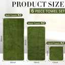 SmoothNovelty Set of 6 Extra Large Bath Towel 40 x 80 Inches Oversized Bath Sheet with 2 Shower Towels 2 Hand Towels 2 Washcloths for Adults Bathroom Spa Gym Quick Dry(Chevron Design,Olive Green)