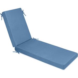 Milliard Memory Foam Outdoor Chaise Lounge Lawn Chair Cushion, with Waterproof and Washable Cover, Blue, 73x21x2.5