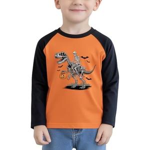 Pumpkin Shirt Toddler Halloween Shirt for Kids Boys Girls Halloween T-Shirts Ghost Clothes Long Sleeve Cotton Tee 120/160