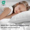 Hypoallergenic Cotton Cover with Down Alternative Filling, Standard/Queen Size Set of 2 Soft Pillow, Luxury Hotel Quality, Ideal for Side, Back and Stomach Sleepers, Oeko-TEX Certified