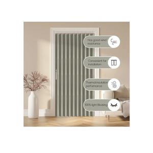 AJAZZ 100% Blackout Accordion Door Magnetic Door Curtain Folding Closet Doors Curtain Invisible Applicable Bedroom Room Living Room Doorway （Grey 42" W x 78" L 1 Panel
