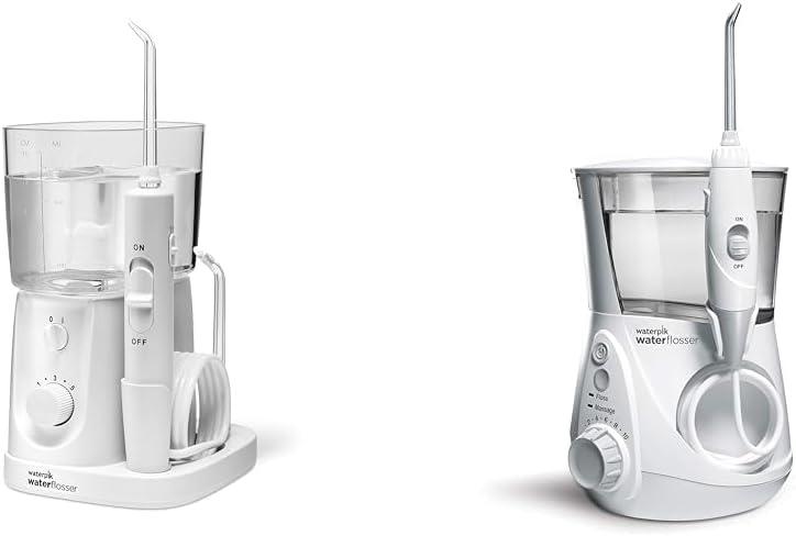 Waterpik Water Flosser for Teeth, Portable Electric Compact for Travel and Home & Aquarius Water Flosser Professional for Teeth, Gums, Braces, Dental Care