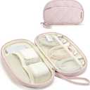 BAGSMART Cord Organizer Travel Cable Bag, Compact Tech Electronic Organizer Travel Case, Essentials for Charger, Cable, Phone, Flash drive, Double Layers (Pink)