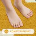 Uphome Yellow Bathroom Rugs Set Scalloped Non-Slip Cute Bathroom Mats Sets 3 Piece with U-Shaped Contour Absorbent Plush Microfiber Bath Rugs Washable Fun Aesthetic Floor Mats for Sink Tub Toilet