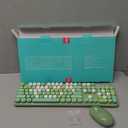 UBOTIE Colorful Computer Wireless Keyboards Mouse Combos, Typewriter Flexible Keys Office Full-Sized Keyboard, 2.4GHz Dropout-Free Connection and Optical Mouse (Green-Colorful)