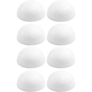 Crafjie 8PCS 4 Inchs Half Foam Balls White Half Round Polystyrene Foam Balls Craft Supplies Hemispherical Christmas Craft Ballfor DIY Home Craft Project and Art Decoration