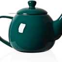 Sweejar Porcelain Teapot with Removable Stainless Steel Infuser, Microwave & Dishwasher Safe Tea Pots for Loose Tea, Tea Infuser Pots for Christmas Women Gift (30oz Jade)