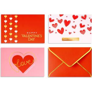 Valentine Cards Boxed with Envelopes - 36 PK - Bulk Valentine's Day Cards for Adults 4 x 6 Inches Blank Vintage Valentine Cards for Husband Wife Him Her