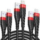 OIITH Apple MFi Certified iPhone Charger Cable 3 Pack 6 Ft, Long Lightning Charging Cord, Fast 2.4A iPhone USB Cord Compatible with iPhone12/11/XS/Max/XR/X/8/8P/7P/6 (6Ft, Red)