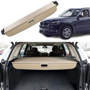 Cargo Cover for BMW X5 2007 2008 2009 2010 2011 2012 2013 2014 2015 2016 2017 2018 Trunk Cover Rear Trunk Security Cover Shielding Shade Car Accessory, Beige