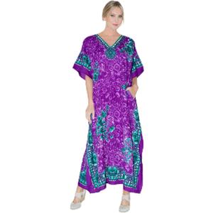 Miss Lavish London Women's Kaftans- Stylish Caftans for Women (Medium, 601-purple)
