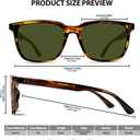 Retro Polarized Sunglasses for Men Women UV Protection Classic Sports Driving Golf Hiking Square Sun Glasses (3pack-black+tortoise Gray+tortoise Green)