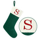 Christmas Stockings with Initials,20 Inches Large Knit Embroidered Letter Red White Christmas Stocking,Monogram Christmas Stocking for Famliy Holiday and Xmas Tree Fireplace (Letter S)