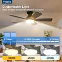 Amico 42 inch Smart Ceiling Fans with Lights, Small Low Profile Ceiling Fan, Remote/Alexa Voice Control, Flush Mount, Reversible DC Motor, 5 Blades, 6 Speeds, 3CCT, Dimmable, Noiseless, Bedroom, Black