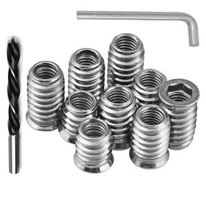 Threaded Inserts for Wood, Screw in Nut Fastener Connector, Steel Hex Drive Nut Inserts for Home Office Furniture (Silver, 1/4"-20 x25mm-100pcs)