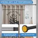 CorkLatta Matte Black Shower Curtain Rod,1 Inch Diameter Stainless Steel Adjustable Spring Tension Rods 32 to 68",with Holders,Anti-Slip,Curtain Rods No Drilling(1 Pack)