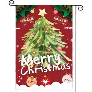 4 x Christmas Garden Flag Merry Christmas Decorations Double Sided Winter Decor Outdoor Yard Flag 12.5x18 Inch