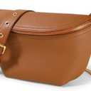 ITAMOOD Genuine Leather Waist Packs for Women, Fashion Fanny Pack Belt Bag, Luxury Designer Trendy Crossbody Bag, Festival Bum Bags for Sports Traveling Running With Chain Straps (Brown)