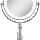 Zadro 11" Makeup Mirror with Lights and Magnification Dimmable Touch LED Lighted Makeup Mirror with Magnification (Satin Nickel)