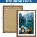 Hongkee 14x20 Picture Frame Set of 2, Rustic Brown Wood Style - Display 14 x 20 Picture without Mat or 12x18 Picture with Mat, Wall Mounting Horizontal and Vertical