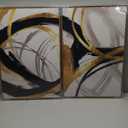 BearCake Abstract Black and Gold Wall Art Set of 2 11x14 Inches Framed- Modern Black Gold and White Wall Decor Poster for Bedroom Living Room, Oil Painting Abstract Pictures for Home Office Decor