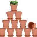 vensovo 3 inch Terracotta Clay Pots for Plants with Saucer - 12 Pack Small Terra Cotta Planter Great for Garden Windowsill Indoor & Outdoor Wedding Favors Gifts (Brown)