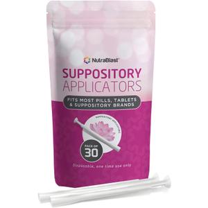 NutraBlast Disposable Vaginal Suppository Applicators (30-Pack) - Fits Most Brands, Pills, Tablets and Suppositories - Individually Wrapped