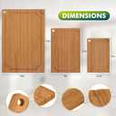 Durable Bamboo Cutting Boards for Kitchen  3-Piece Set with Deep Juice Grooves, Carbonized Surface & Heavy-Duty Design, Perfect for Charcuterie, Meat, and Vegetables