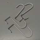 4 Pack Vinyl Fence Hooks 2" x 6", White Powder Coated Steel Patio Fence Hooks for Hanging Plants Planters Feeders