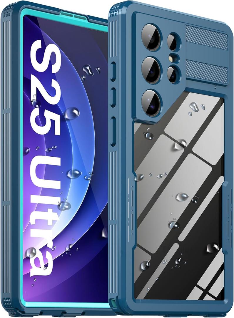 Ezanmull for Samsung Galaxy S25 Ultra Waterproof Case, with Built-in Screen Protector Dustproof Shockproof Full Body Underwater Protective Phone Case Cover for Samsung Galaxy S25 Ultra 5G 6.9" (Blue)