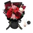 Preserved Flowers for Delivery, Red Flower Bouquets with Necklace, Forever Real Roses Anniversary Birthday Gifts for Women Mom Wife Girlfriend, Fresh Flowers for Valentines Day Christmas