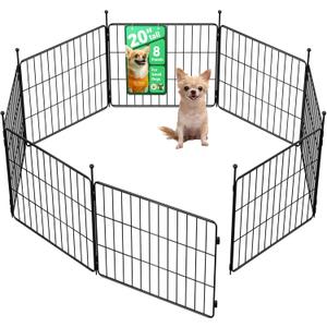 FXW MiniPaws Unleashed Dog Playpen for Yard & RV Camping, Expandable 20-inch 8 Panels for Puppies and Small Dogs, Portable for Indoor and Outdoor Use