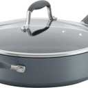 Anolon Advanced Home Hard Anodized Nonstick Saut Pan with Helper Handle and Lid, 5 Quart - Moonstone
