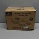 M MCIRCO 4-Piece Glass Casserole Baking Dish, Set of 2 Casseroles With Glass Lids, 1.9 Qt and 3 Qt