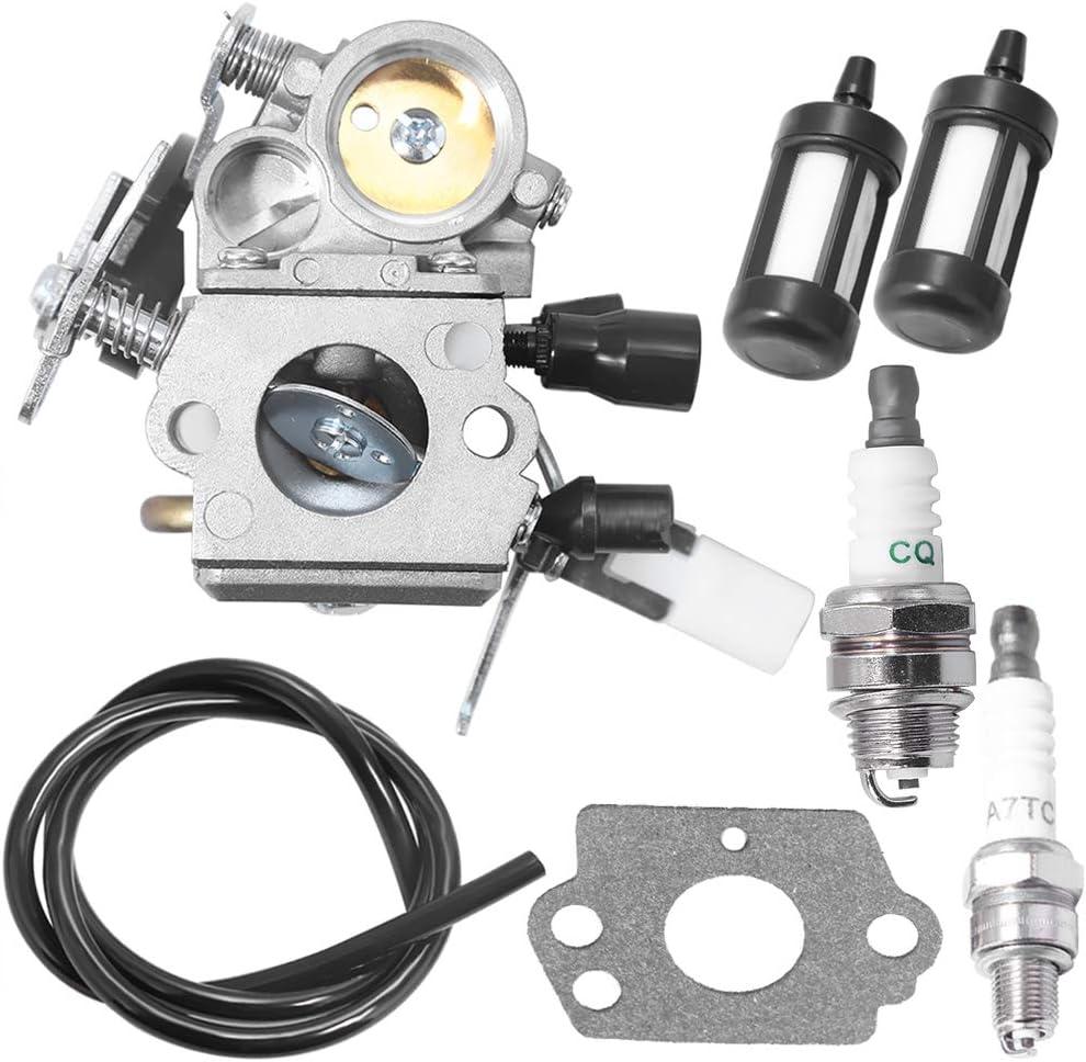 Anxingo C1Q-S269 Carburetor for Stihl MS171 MS181 MS201 Chainsaw 1391200619 11391207100 11391200612 with Gasket Fuel Line Filter Spark Plug