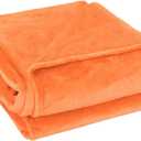 uxcell Flannel Fleece Blanket Queen Size - Soft Lightweight Plush Microfiber Bed Blanket for Sofa or Couch, Machine Washable Blankets Fleeces, Coral 78x90 Inch